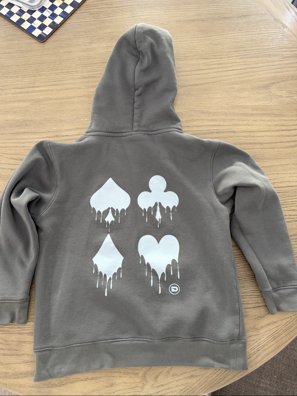 Boy (sz YM) The Drip Shop - King of Aces Hoodie in Charcoal